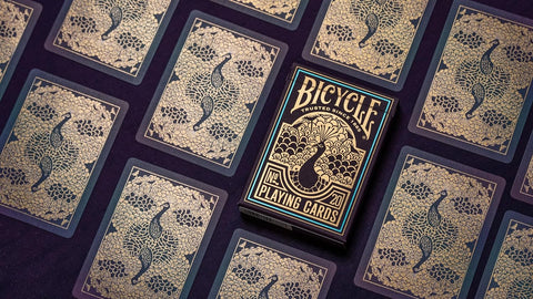 Bicycle Peacock Purple žaidimo kortos – karališka violetinė, folija, pokeriui