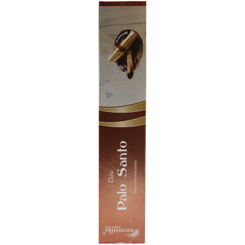 Palo Santo smilkalai Aromatika rudos dėžutės, ilgas stačiakampis pakuotės priekis su logotipu