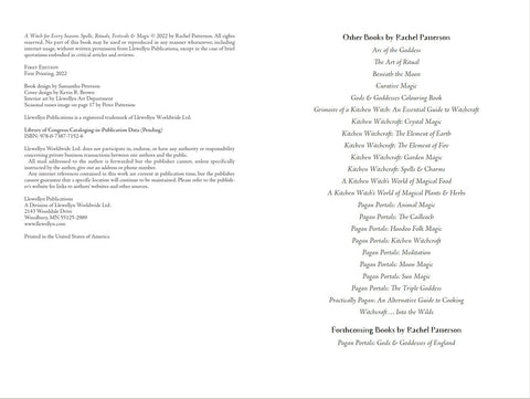 Knyga A Witch for Every Season – leidimo puslapis su autorių bibliografija, ISBN ir leidybos duomenimis