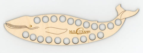 Siuvinėjimo mulinės siūlų laikiklis Banginis, fanera, 26×8 cm