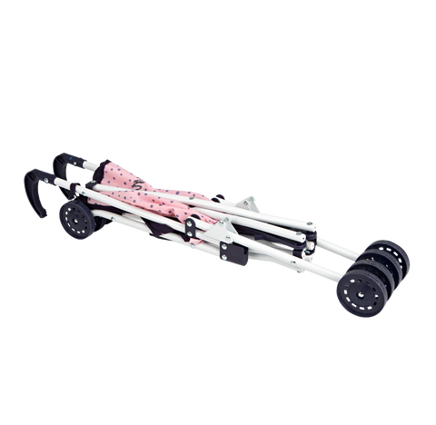 Arias mini sulankstomas lėlių sportinis vežimėlis – rožinė/tamsiai mėlyna, 58 cm rankena