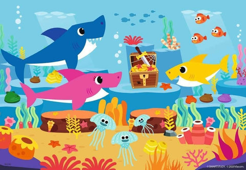 Baby Shark and family 2 x 24 Puzzle - RAVENSBURGER dėlionėHOBI.LT 🇱🇹