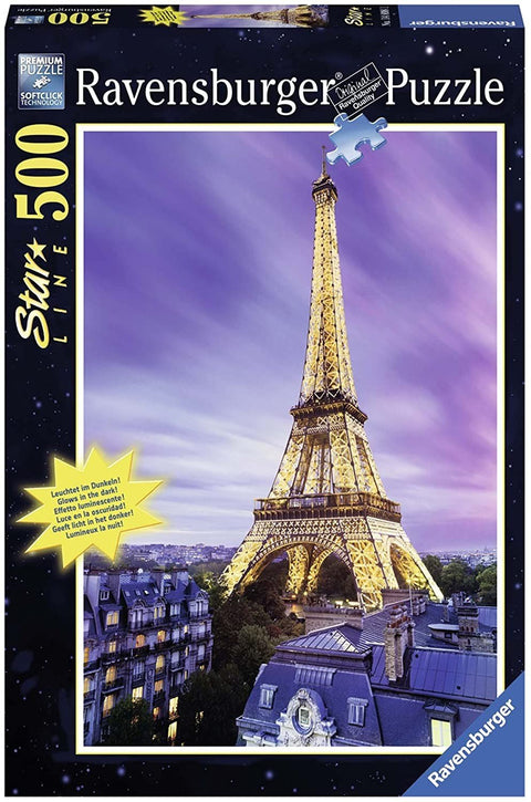 Beautiful Eiffel Tower - Starline Puzzle 500 - švytinti RAVENSBURGER dėlionėHOBI.LT 🇱🇹