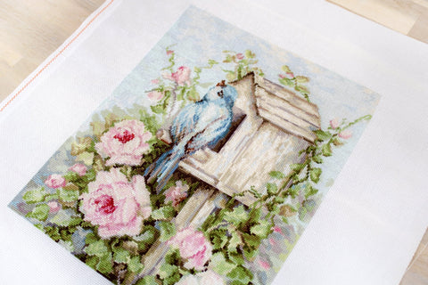Bird House & Roses SB2352 - siuvinėjimo kryželiu rinkinysHOBI.LT 🇱🇹