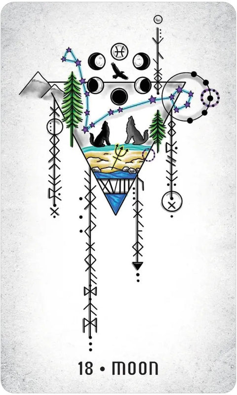 Elemental North Tarot: 78 taro kortos su runomis, stichijomis ir vadovu
