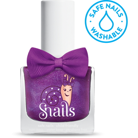 Snails vandens pagrindo nuplaunamas nagų lakas vaikams – Blizgi violetinė, 10,5 ml