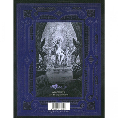 knygos nugarėlė su mėlynu ornamentuotu rėmu, centrinė klasikinė iliustracija, leidyklos Blue Angel logotipas ir brūkšninis kodas