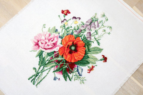 Bouquet with Poppy and Peony SB2350 - siuvinėjimo kryželiu rinkinysHOBI.LT 🇱🇹