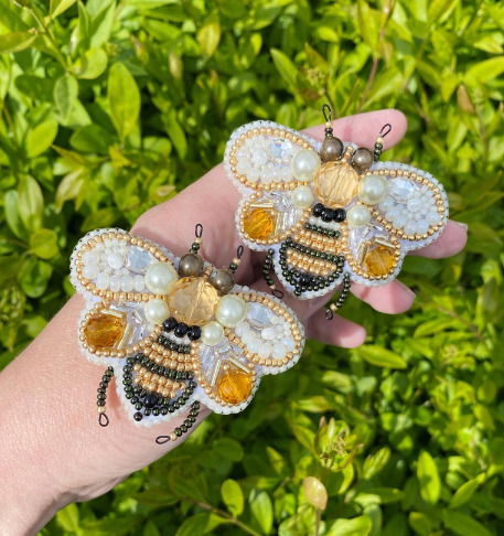 Karoliukų siuvinėjimo rinkinys segės „Bitė“ Crystal Art