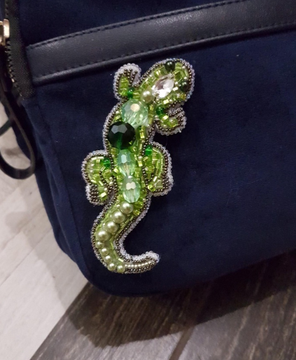 Karoliukų siuvinėjimo rinkinys sagė „Driežas“ Crystal Art
