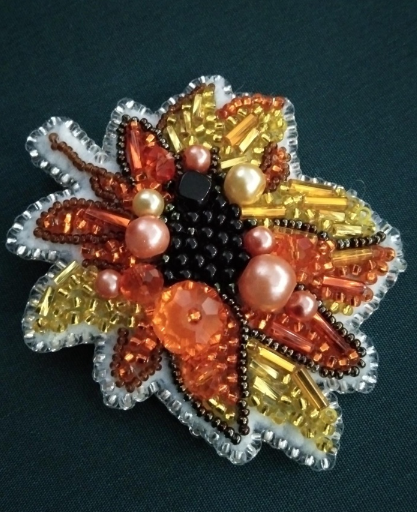 Karoliukų siuvinėjimo rinkinys segė „Saulėgrąža“ Crystal Art, Preciosa