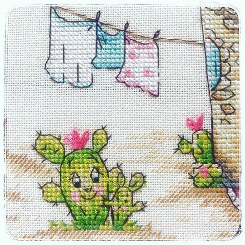 NeoCraft siuvinėjimo kryželiu rinkinys „Kaktusai“, 20×23 cm