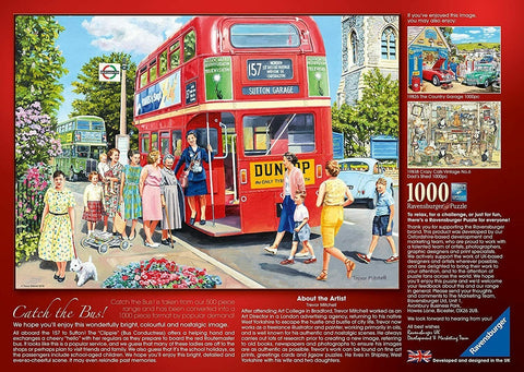 Catch the Bus! 1000 Piece Puzzle - RAVENSBURGER dėlionėHOBI.LT 🇱🇹