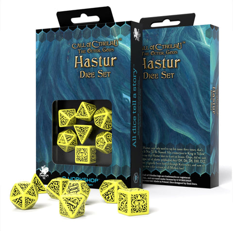 Q - Workshop: COC The Outer Gods Hastur kauliukų rinkinys geltonos ir juodos spalvos - HOBI.LT 🇱🇹