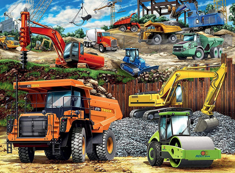 Ravensburger: Construction Vehicles 100 Piece Puzzle - RAVENSBURGER dėlionė - HOBI.LT 🇱🇹