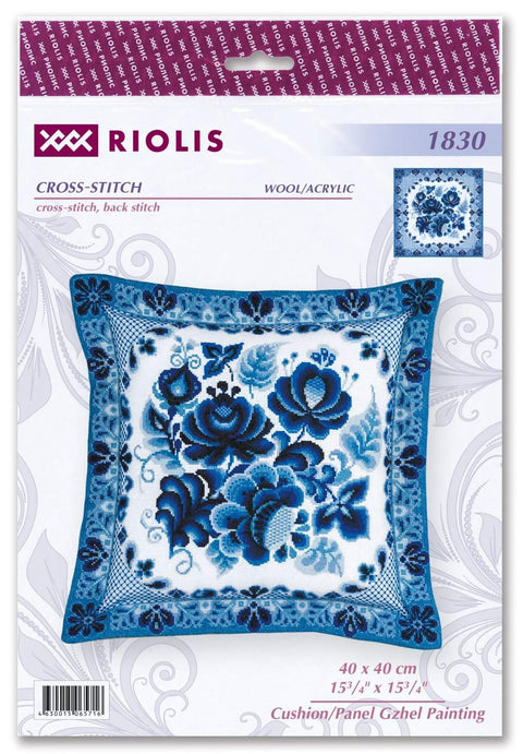 Cushion/Panel Gzhel Painting siuvinėjimo rinkinys iš RIOLIS Nr.: 1830HOBI.LT 🇱🇹