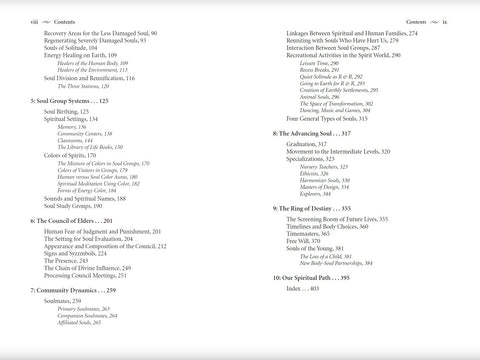 knygos turinys: dviejų puslapių sąrašas su skyrių pavadinimais ir puslapių numeriais, rodantis 5–10 skyrius