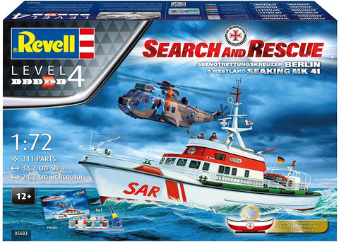 Revell: DGzRS Berlin & Westland Sea King MK 41 - PLASTIKINIS modeliavimo rinkinys - HOBI.LT 🇱🇹