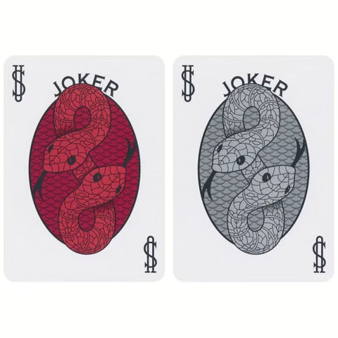 Bicycle Snake žaidimo kortos – kolekcinė raudona/auksinė kaladė pokeriui
