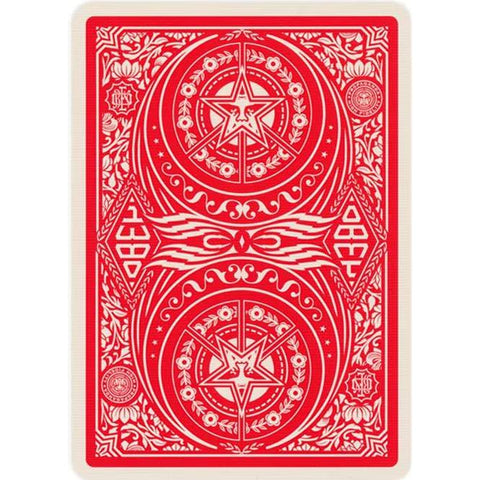 OBEY raudonos žaidimo kortos - premium, kolekcinės, pokeriui ir triukams