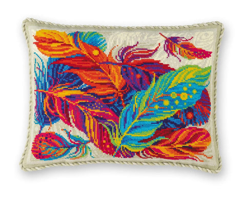 RIOLIS: Feathers Cushion. Siuvinėjimo rinkinys iš RIOLIS Nr.: 2100 - HOBI.LT 🇱🇹
