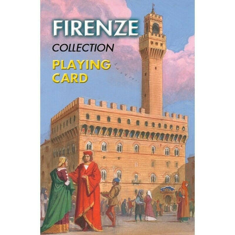 Firenze kortų rinkinio dėžutė su Florencijos Palazzo Vecchio iliustracija, kolekcijos pakuotės priekis