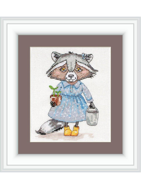 Sodininkė – Siuvinėjimo kryželiu rinkinys NeoCraft, Zweigart, 11x15 cm