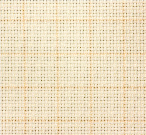 Aida audinys smėlio spalvos 14 ct su ryškiu kvadratiniu akių raštu, arti, skirtas kryželių darbams 50×50 cm
