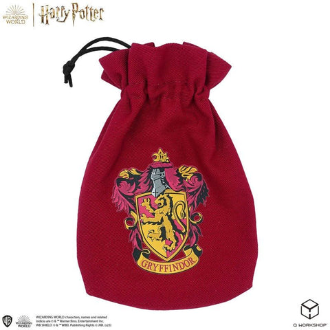 Gryffindor maišelis raudonas su namų herbu, užtraukiamas juoda virvele, priekinis herbo variantas dovanai