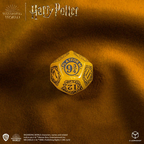 Kauliukas Harry Potter geltonas su Platform 9¾ žyme, 12 pusių žaidimo variantas, parodytas iš viršaus