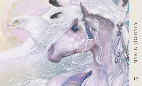 Plakatas Mystic Journey – artiškas baltai violetinio arklio ir erelio motyvas, matinė 30×40 cm spauda, detalus portretas