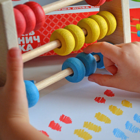 IGROTECO medinis abakas 3x5 – Montessori lavinamasis skaičiavimo žaislas vaikams