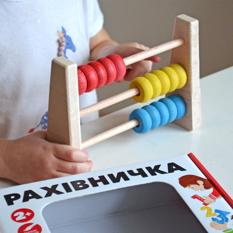 IGROTECO medinis abakas 3x5 – Montessori lavinamasis skaičiavimo žaislas vaikams