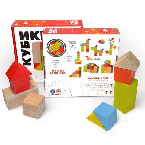 IGROTECO medinės kaladėlės „Mini“ – 9 dalių edukacinis konstruktorius vaikams 2+