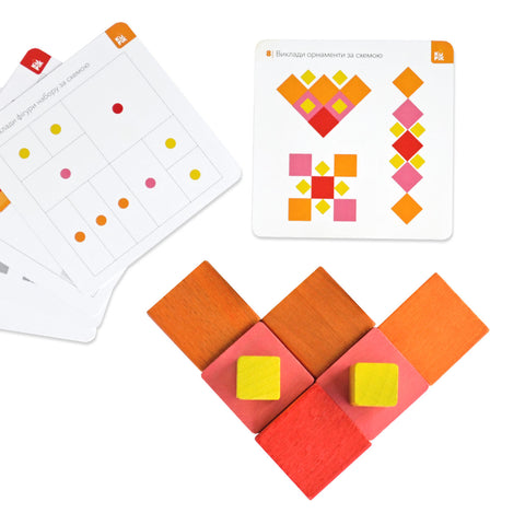 IGROTECO loginės kaladėlės „Dalys ir visuma“ – matematikos ir trupmenų rinkinys, 10 kaladėlių + 10 kortelių (3+)