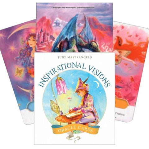Orakulo kortos "Inspirational Visions" (Judy Mastrangelo) su dėklu ir trimis spalvingomis, iliustruotomis kortomis