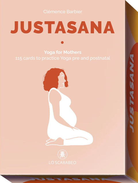 Justasana kortos: Lo Scarabeo rinkinys — 115 prenatalinių ir postnatalinių jogos pratimų kortelių su rožiniu viršeliu