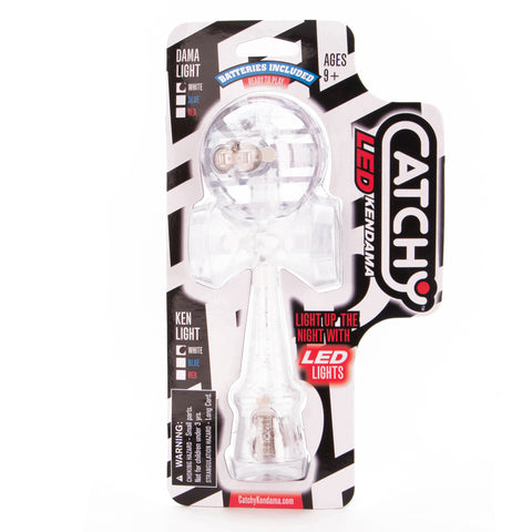 YoYoFactory Kendama LED šviečianti – balta permatoma plastikinė, 9+