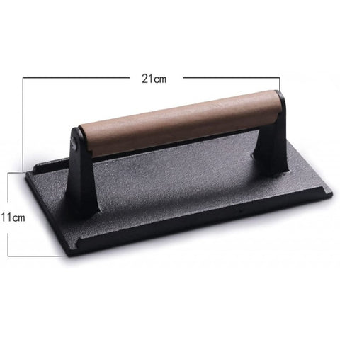 Rankinis šlifavimo blokas 21×11 cm — juodas tvirtas padas su 21 cm medine rankena, ergonomiškas smulkiam šlifavimui