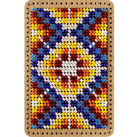 Karoliukų siuvinėjimo rinkinys adatinės dėžutei 6×9 cm, 7 spalvos, 975 vnt.