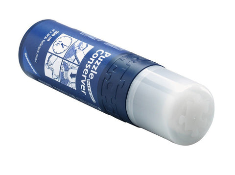 Dėlionės klijai Ravenburger 200 ml mėlyname cilindre su baltu užsukamu kamšteliu ir nuolatine fiksacija, skirtas stabilizuoti surinktą dėlionę