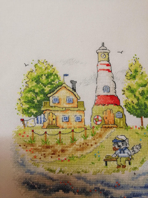 Siuvinėjimo kryželiu rinkinys „Švyturio prižiūrėtojas“, 19x19 cm, NeoCraft