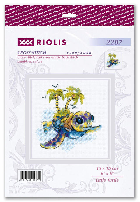 Kryželių rinkinys Riolis Little Turtle 15×15 cm, daugiaspalvė vėžliuko dizaino pakuotės priekinė dalis