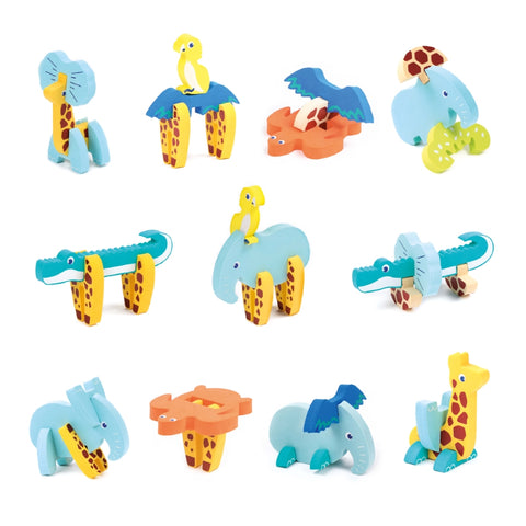 LUDI Safari 3D dėlionė kūdikiams 10+ mėn., 5 gyvūnai, stambios detalės