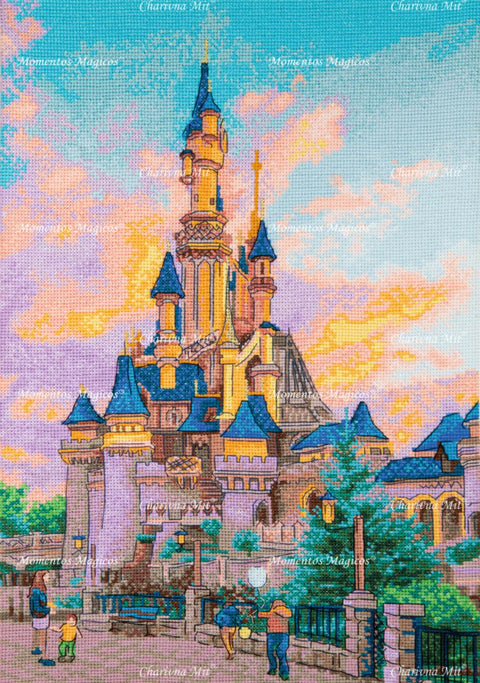 Siuvinėjimo kryželiu rinkinys „Pasaka saulėlydyje“ Aida 14, 26,5×38,5 cm