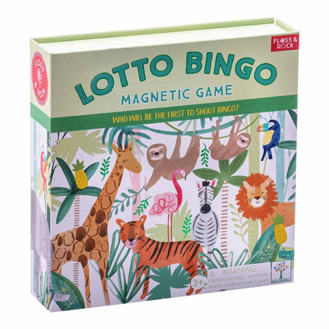 Magnetinis bingo loto vaikams „Džiunglės“ – kelioninis žaidimas 3+ | Floss & Rock