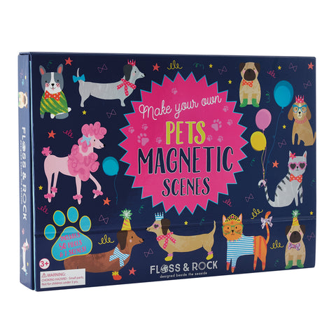 Magnetinis žaidimas „Gyvūnėlių pasaulis“ – 50 magnetų, 2 scenos, 3+ | Floss & Rock
