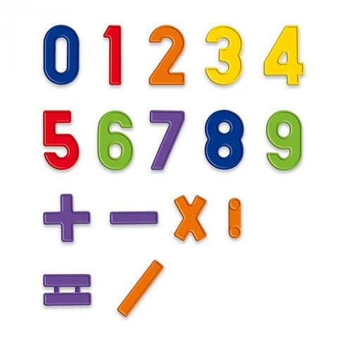 Magnetiniai spalvoti skaičiai ir matematiniai simboliai 0–9, mokomieji vaikiški lipdukai ant šaldytuvo