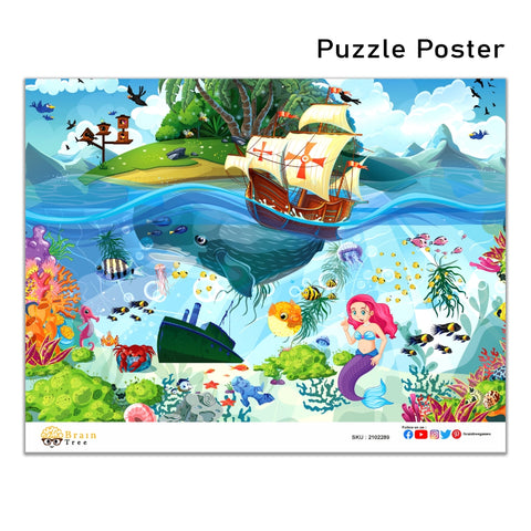 Brain Tree Games dėlionė „Undinėlės sala“ – 500 det., atsitiktinis pjaustymas, 49×36 cm, su plakatu