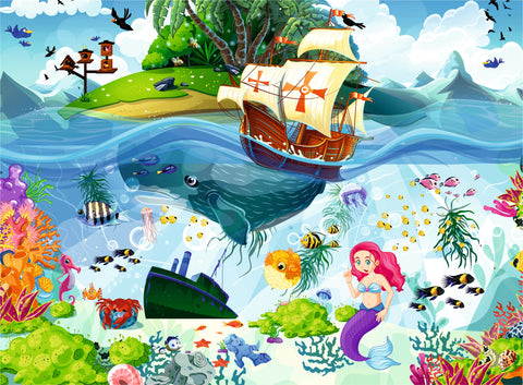 Brain Tree Games dėlionė „Undinėlės sala“ – 500 det., atsitiktinis pjaustymas, 49×36 cm, su plakatu
